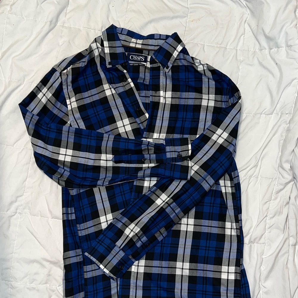 CHAPS Black & Blue Flannel Shirt